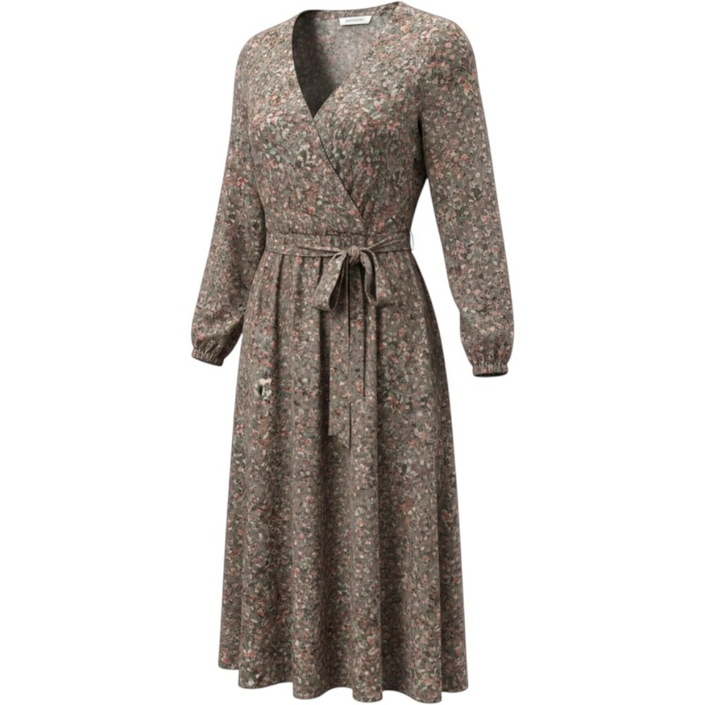 beachlunchlounge Midi Dress Womens XS Green‎ Floral Excellent Tie Waist Button